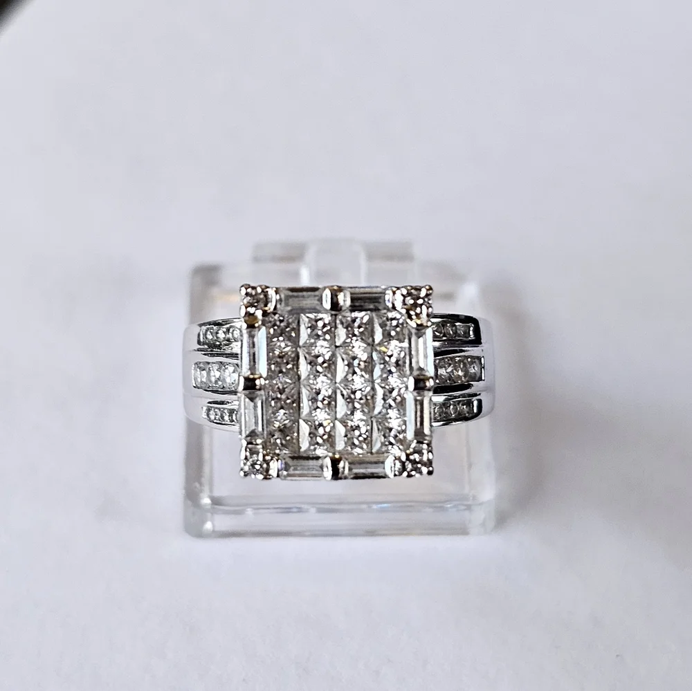 NOT FOR SALE JTV 2.37ctw High Grade CZ Invisible Set Platineve®Ring - Picture 11 of 17